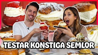 VI TESTAR KONSTIGA SEMLOR 2022 BLODAPELSIN SEMLA [upl. by Aydidey]