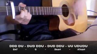 Oasis Wonderwall Strumming Lesson With Strumming Pattern Written Down [upl. by Halda]