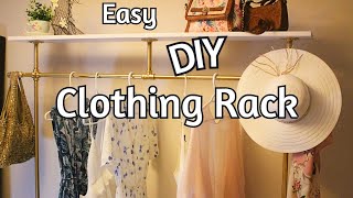 Easy DIY clothing rack Save 100s DIY closet organization [upl. by Nevlin63]