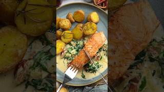 Toskanisches Lachsfilet mit Kartoffeln amp Spinat YouTubeCreatorCommunity [upl. by Zonnya700]