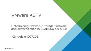 KB 1027206 Determining NetworkStorage firmware and driver version in ESXiESX 4x and 5x [upl. by Dazhehs]