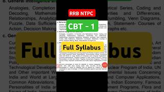 RRB ntpc syllabus 2024  CBT 1 full syllabus [upl. by Adolf]