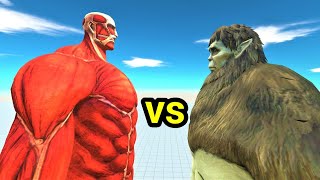 Beast titan vs colossal titan 5 round no cut animal revolt battle simulator [upl. by Sitoiganap]