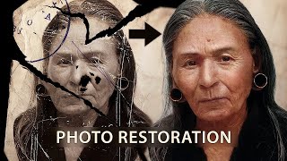 Photo Restoration  PHOTOSHOP   02 [upl. by Nylyahs]