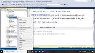91NONCLUSTERED INDEX IN INDEXES IN SQL [upl. by Rebmit]