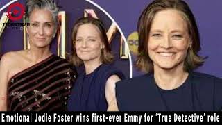 🎉 Jodie Foster Wins Her First Emmy for True Detective Role  Emotional Acceptance Speech [upl. by Wivestad495]