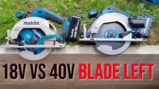 Makita GSH05 40v BLADE LEFT Circular Saw Review Makita 18v VS Makita HS012G 40v Saw Showdown [upl. by Anglo]