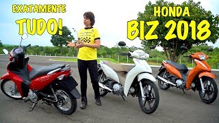 TUDO sobre a Honda Biz 2018 Apresentação Teste Review [upl. by Ehlke]