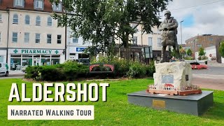 ALDERSHOT  4K Narrated Walking Tour  Lets Walk 2021 [upl. by Kenweigh]