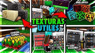 😱TOP 20 TEXTURAS ÚTILES PARA MINECRAFT PE 121  TEXTURAS para MINECRAFT BEDROCK [upl. by Herr]