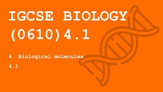 41 Biological molecules Theory  IGCSE Biology [upl. by Westfahl]