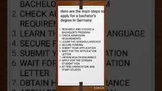 steps to apply for bachelors degree in germanytopcountriestostudyabroad german bachelor top [upl. by Areht]