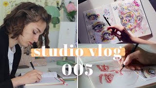 STUDIO VLOG 005  Mon sketchbook amp des illustrations de fleurs  ectomorphe [upl. by Nylzzaj224]