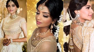 Sonam Kapoor Sangeet Wedding Makeup amp Hairstyle  Nivii06 [upl. by Diskin]