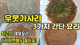 우뭇가사리 요리법 3가지 간단하고 맛있어요 우무묵 우무가사리무침 냉채  우뭇가사리콩국 칼로리 낮은 다이어트 음식 여름 미숫가루 타는법 황금 비율 최고입니다 우뭇가사리 [upl. by Jorin761]