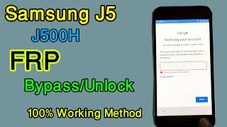 Samsung J5 J500H frp Bypass  Samsung J5 Google Account Remove  SMJ500HJ500FJ500FN FRP Unlock [upl. by Beasley797]