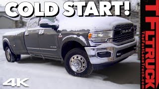 Will It Start Firing Up a 2019 Ram 3500 HD Cummins at 1 Degree [upl. by Amlus]