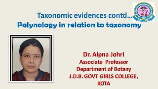 Dr Alpna Johri MSc SemIII Palynology in relation to taxonomy [upl. by Iris608]