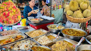 Best Cambodian Market Food Tour  Popular Street Food Fruits Vegetables Beef [upl. by Letsyrk405]