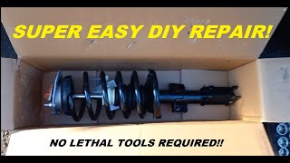 Volvo Suspension Strut replacement  EASY FIX diymechanic XC90 [upl. by Airdnat764]