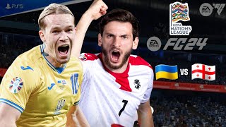 EA FC 24  Ukraine vs Georgia  UEFA Nations League 2024 ft Kvaratskhelia vs Mudryk Dovbyk 4K60 [upl. by Rehotsirk406]