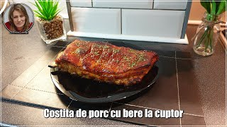 Costita sau scarita marinata la cuptor un deliciu \ Sticky Pork Ribs [upl. by Dyob]