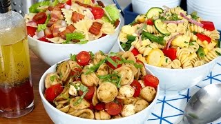 Easy Pasta Salad 3 Delicious Ways [upl. by Tremann]