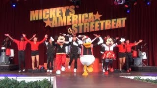 Mickeys America Streetbeat FULL SHOW w Mickey Minnie Donald Goofy at Epcot Limited Time Magic [upl. by Ahsia]