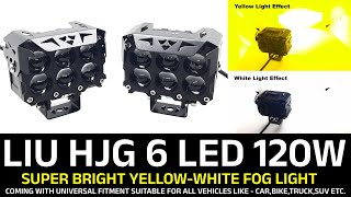 HJG 4LED 120W YellowWhite Fog Light For Universal BikeCarTruck and other vehicles [upl. by Gnot]