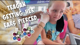 Teagans Ear Piercing at Claires [upl. by Niltac]