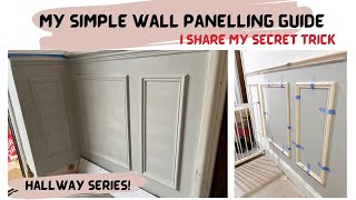 Wall Panelling SECRET TRICK Guide  My DIY Stepbystep Guide  Hall Renovation Series [upl. by Aicak223]