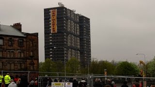 Norfolk court Flat Demolition Gorbals Glasgow  4K [upl. by Shayna828]