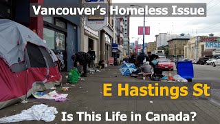 Vancouver East Hastings street Homeless and Drug Crisis  Vancouver DTES Tent City on Oct 3 2022 [upl. by Giralda]