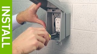 How to Install a Leviton Weatherproof ExtraDuty Outlet Box Hood WhileInUse Cover [upl. by Hebert]