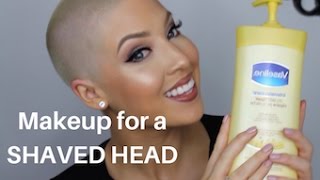 SHAVED HEAD MAKEUP TIPS AND TRICKSGabrielle olivia [upl. by Pelage47]