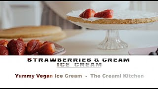 Vegan Strawberries amp Cream Ice Cream in Ninja Creami [upl. by Lyrahs]