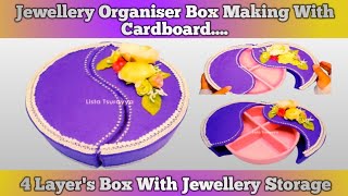 Hurry up Girls Make a Cardboard Jewelry Box  Organizer Box making with shoes box [upl. by Euqinue]