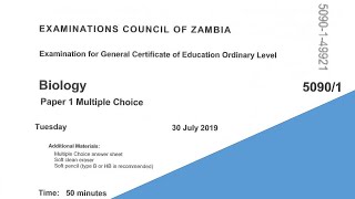 Biology paper 1 2019 gce [upl. by Nnylcaj75]