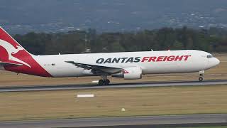 Qantas Freight Boeing 767 Short Takeoff [upl. by Fennell]