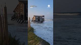 Outer Banks House Falls Into Water Floats Away [upl. by Aynor326]