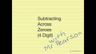 Subtracting Across Zeroes 4 Digits  Box and Regroup  Mr Pearson Teaches 3rd Grade [upl. by Inaluiak]