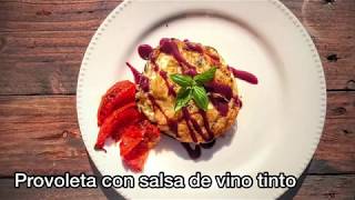 Provoleta con salsa de vino tinto  Receta facil y simple [upl. by Ailekahs800]