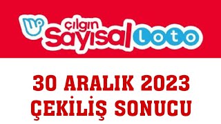 Çılgın Sayısal Loto Çekiliş Sonuçları 30 Aralık 2023 [upl. by Adrea656]