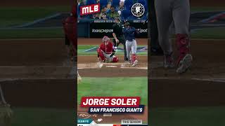 JORGE SOLER CONECTA IMPONENTE HOME RUN VS MARLINS mlb jorgesoler atlantabraves [upl. by Pack]