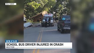 School bus suffers ‘extensive damage’ from crash [upl. by Atikram725]