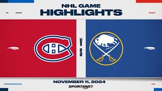 NHL Highlights  Canadiens vs Sabres  November 11 2024 [upl. by Nosreve]