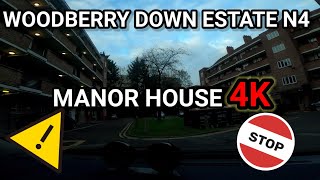 OMH BLOCK Woodberry Down Estate  Manor house  N4  LONDON HOODS IN 4K [upl. by Jara]