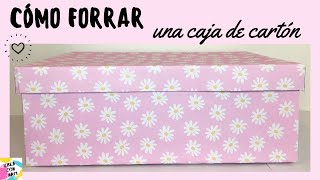 Cómo forrar una caja de zapatos con cartulina  Caja de cartón forrada con papel  How to wrap a box [upl. by Krongold]