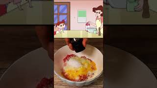 Shin chan anime cooking in real life [upl. by Atirabrab]