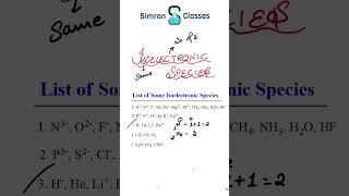 What are isoelectronic speciesIsoelectronicSpecies ChemistryFacts PeriodicTrends Electron [upl. by Elleryt]